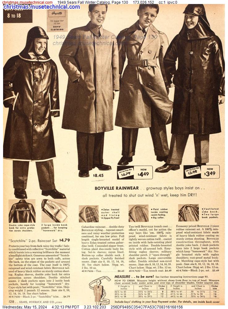 1949 Sears Fall Winter Catalog, Page 130