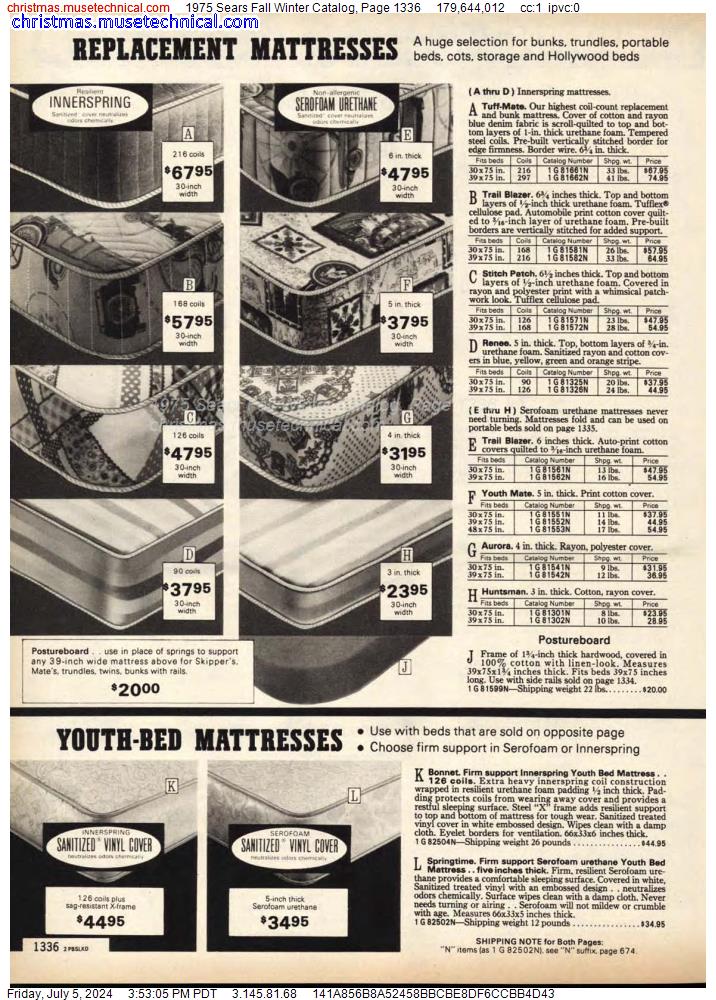 1975 Sears Fall Winter Catalog, Page 1336