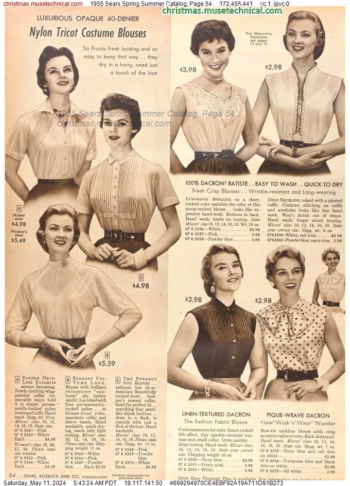 1955 Sears Spring Summer Catalog, Page 54
