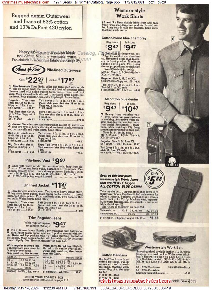 1974 Sears Fall Winter Catalog, Page 655