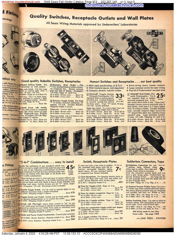 1946 Sears Fall Winter Catalog, Page 923