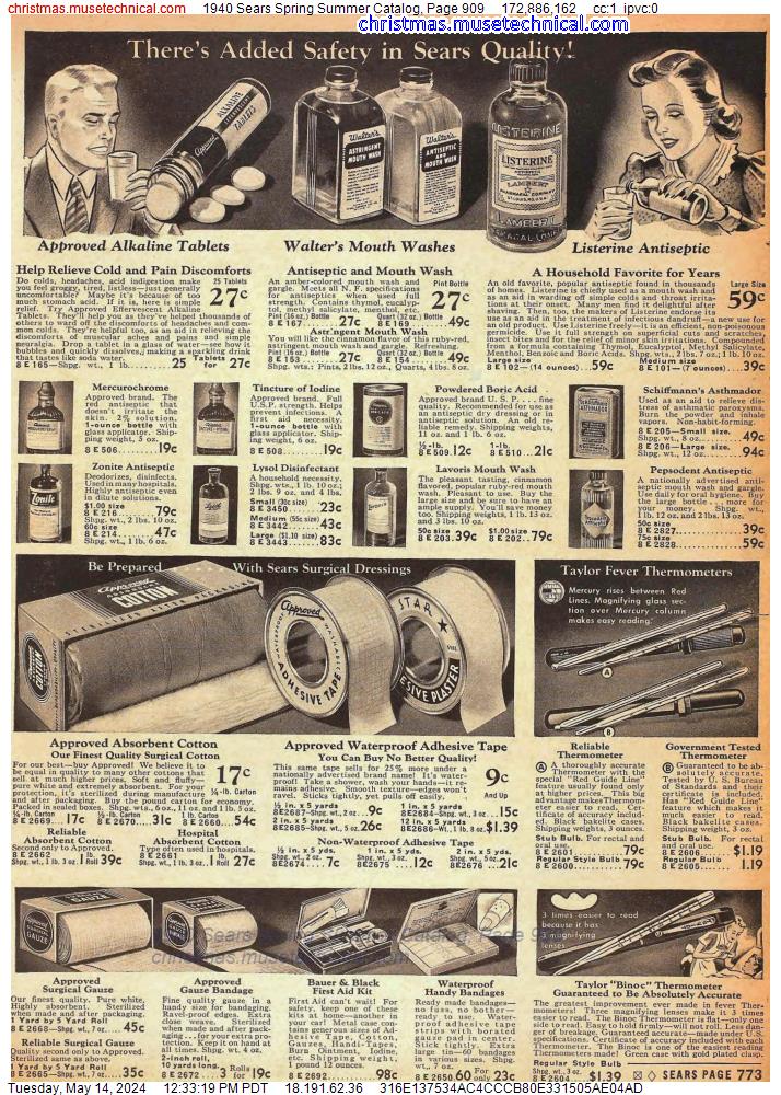 1940 Sears Spring Summer Catalog, Page 909
