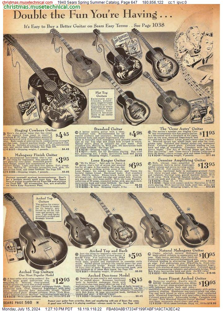 1940 Sears Spring Summer Catalog, Page 647