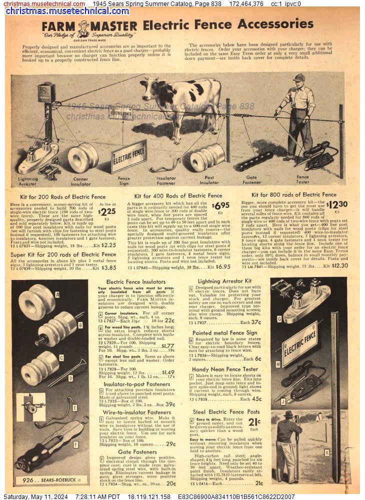 1945 Sears Spring Summer Catalog, Page 838