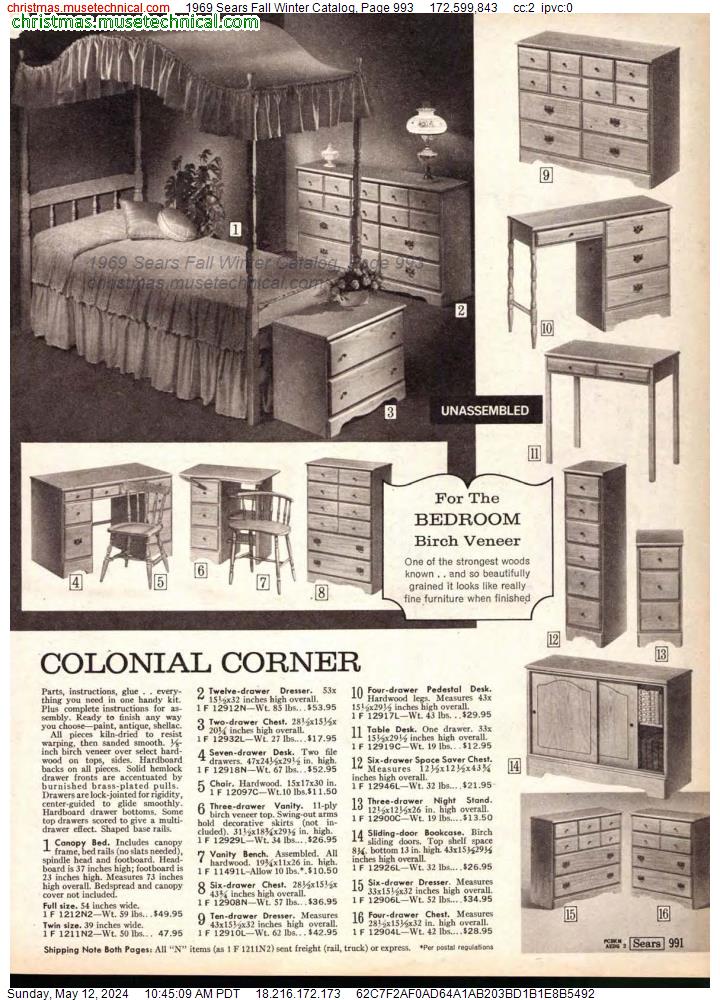 1969 Sears Fall Winter Catalog, Page 993