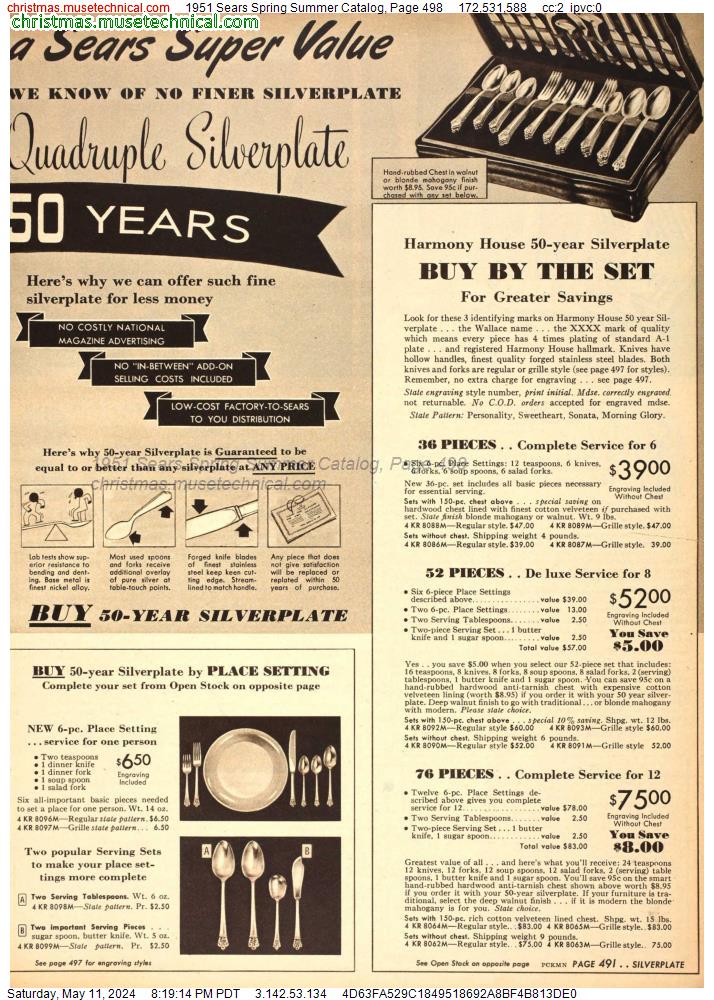 1951 Sears Spring Summer Catalog, Page 498