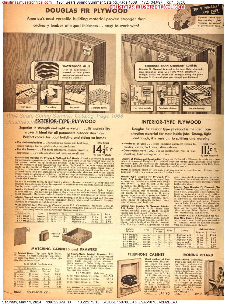 1954 Sears Spring Summer Catalog, Page 1068