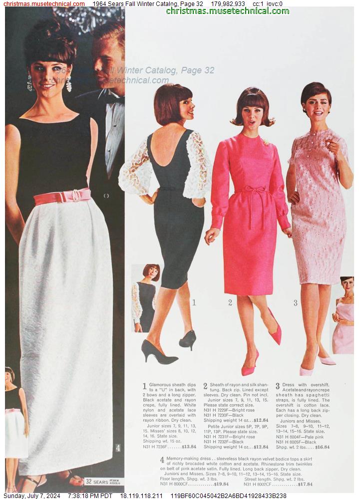 1964 Sears Fall Winter Catalog, Page 32