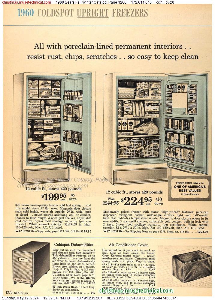 1960 Sears Fall Winter Catalog, Page 1266