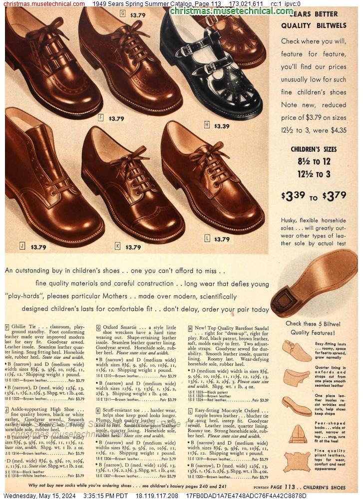 1949 Sears Spring Summer Catalog, Page 113