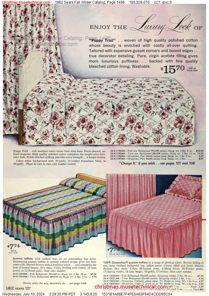 1962 Sears Fall Winter Catalog, Page 1496