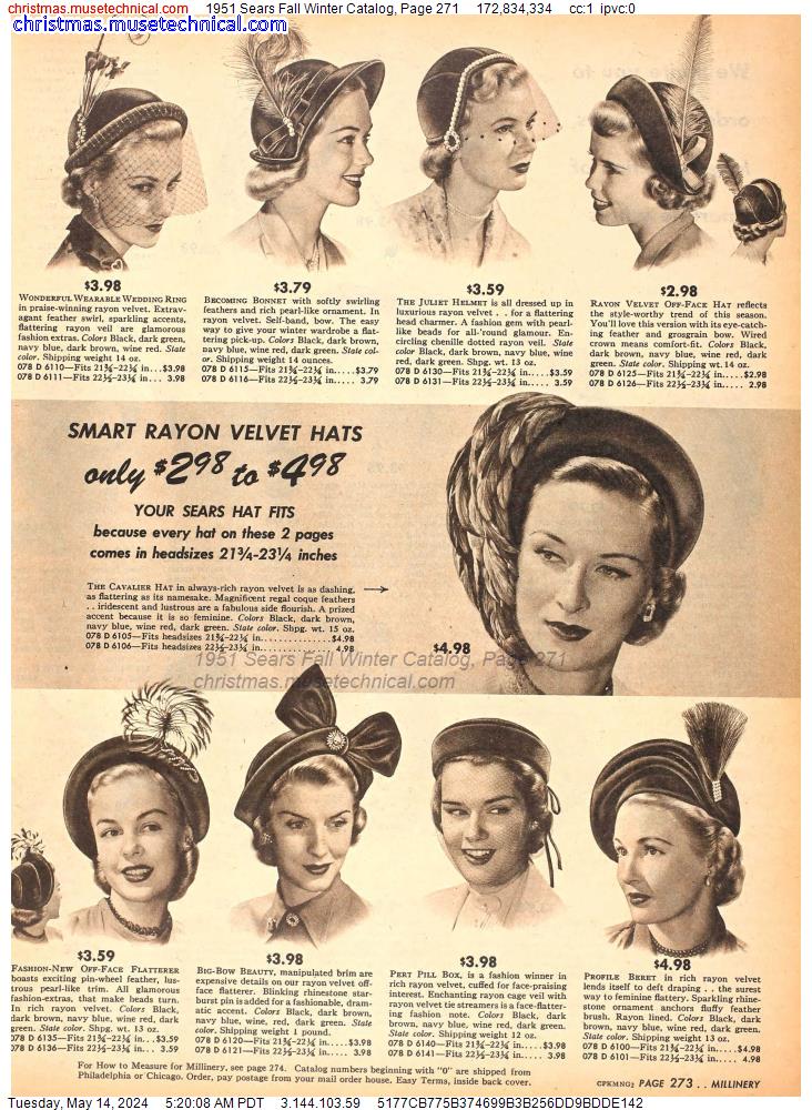 1951 Sears Fall Winter Catalog, Page 271