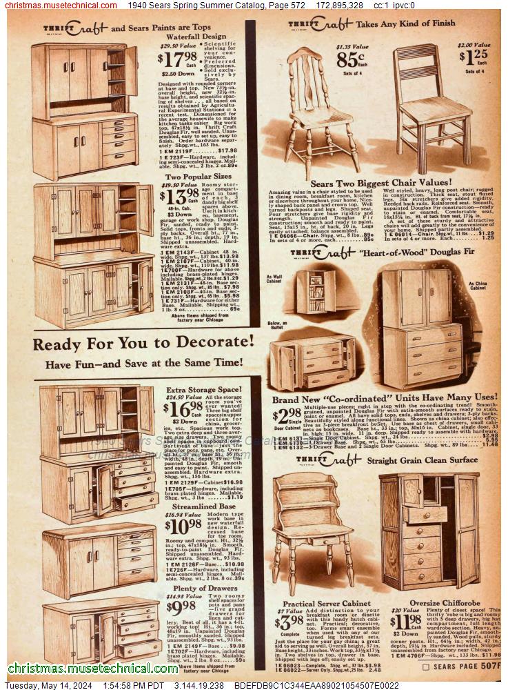 1940 Sears Spring Summer Catalog, Page 572