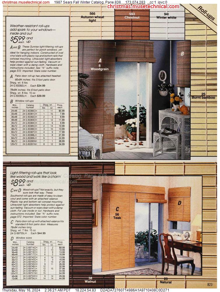 1987 Sears Fall Winter Catalog, Page 838