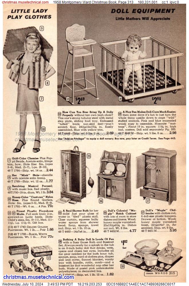 1958 Montgomery Ward Christmas Book, Page 313