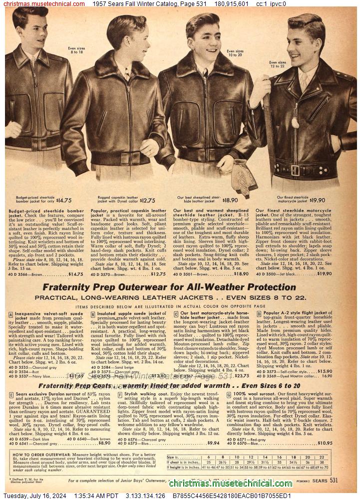 1957 Sears Fall Winter Catalog, Page 531