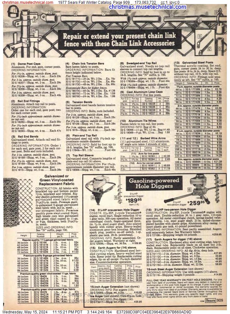 1977 Sears Fall Winter Catalog, Page 909