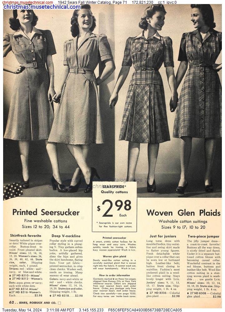 1942 Sears Fall Winter Catalog, Page 71