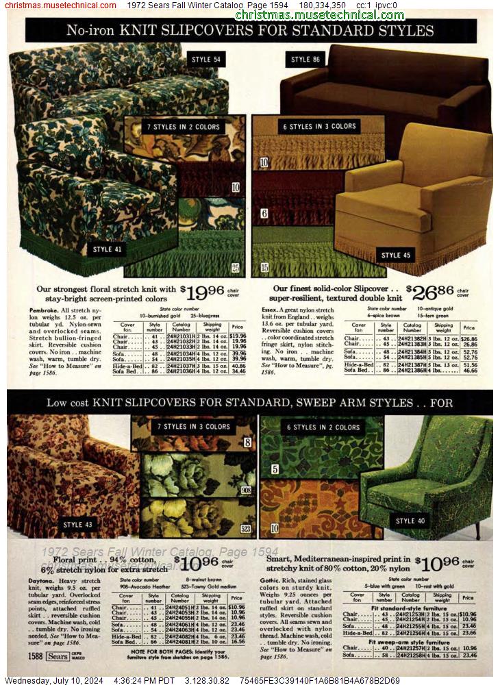 1972 Sears Fall Winter Catalog, Page 1594