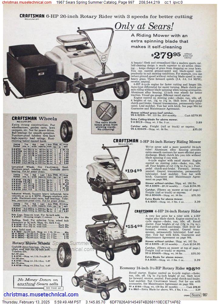 1967 Sears Spring Summer Catalog, Page 997