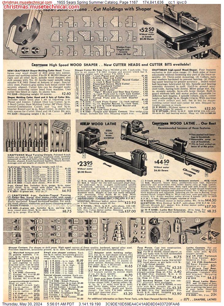 1955 Sears Spring Summer Catalog, Page 1167