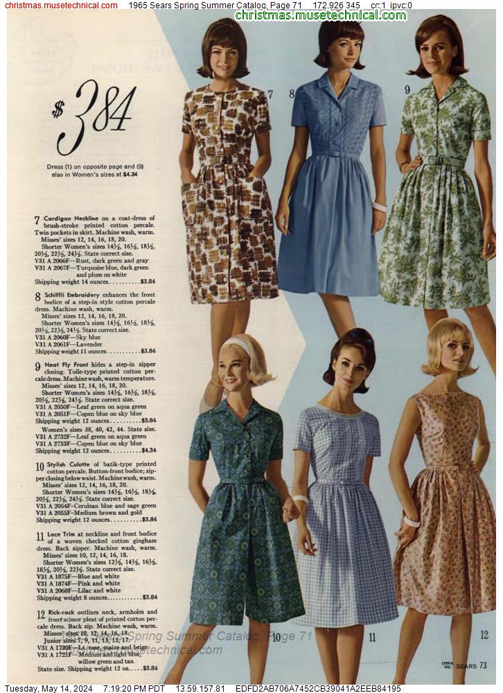 1965 Sears Spring Summer Catalog, Page 71