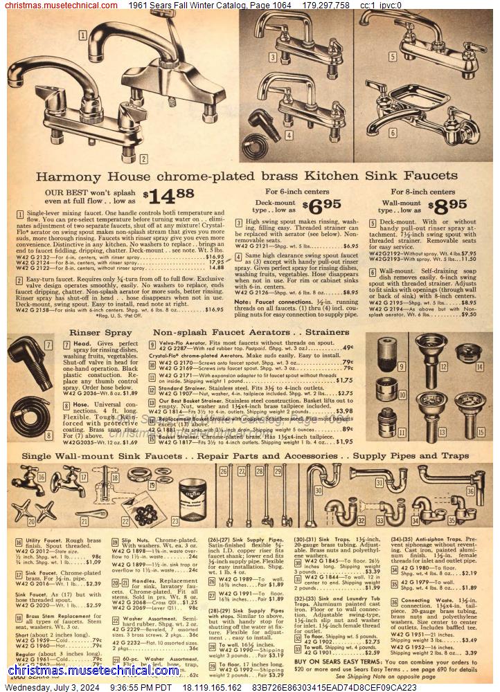 1961 Sears Fall Winter Catalog, Page 1064
