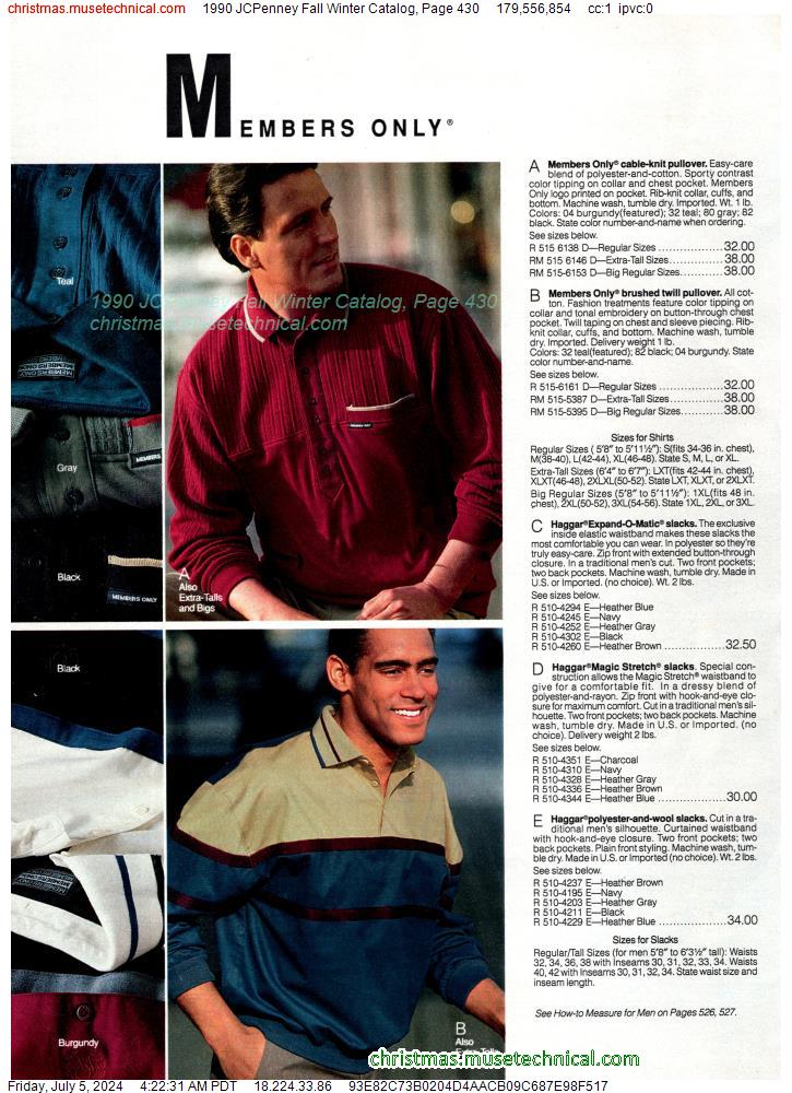 1990 JCPenney Fall Winter Catalog, Page 430