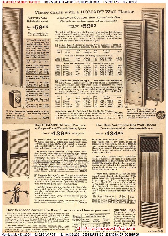 1960 Sears Fall Winter Catalog, Page 1085