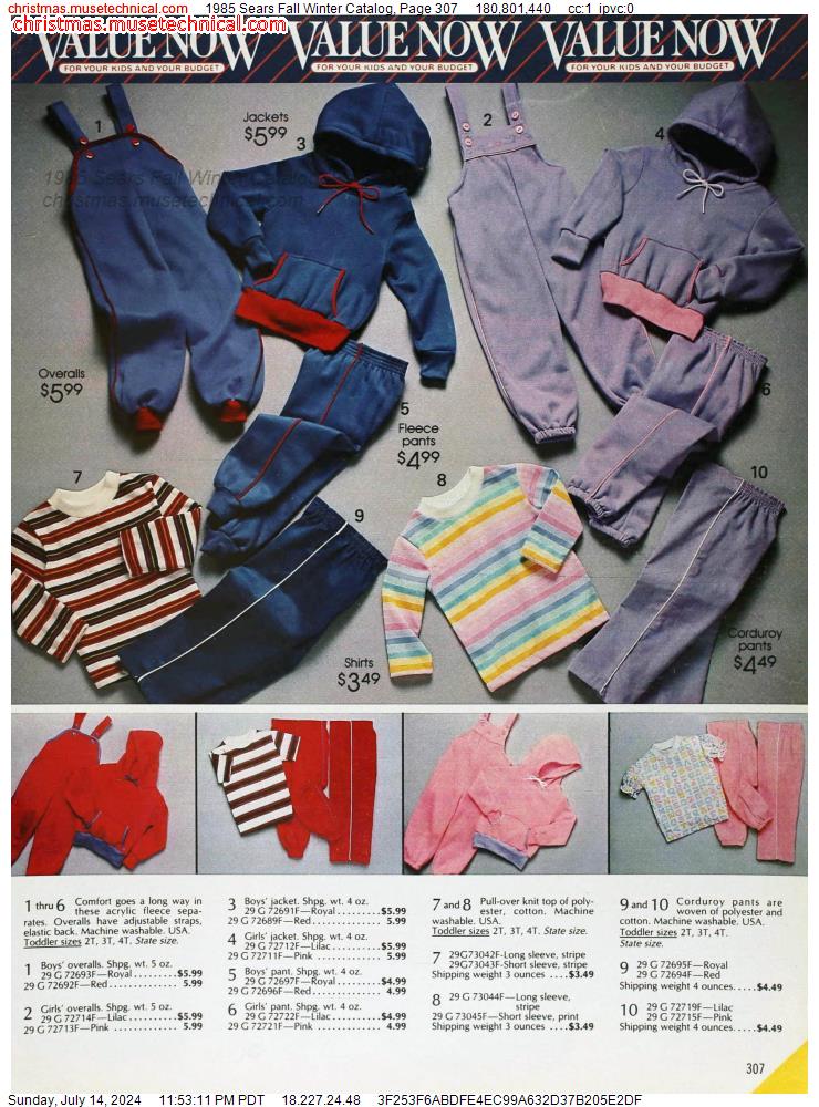 1985 Sears Fall Winter Catalog, Page 307