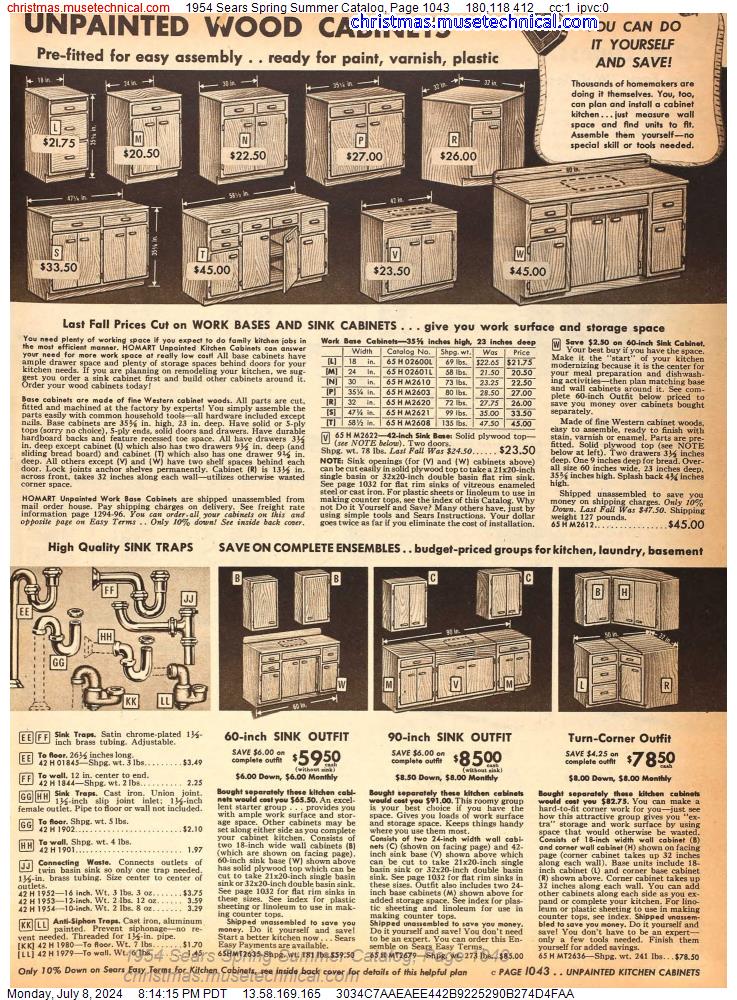 1954 Sears Spring Summer Catalog, Page 1043