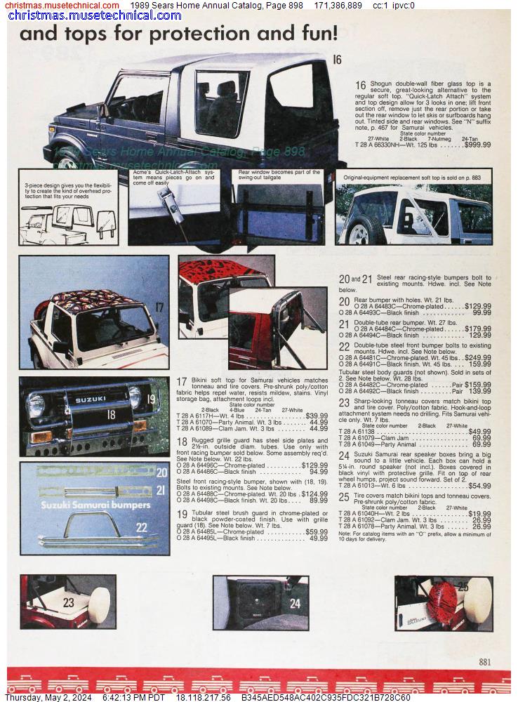 1989 Sears Home Annual Catalog, Page 898