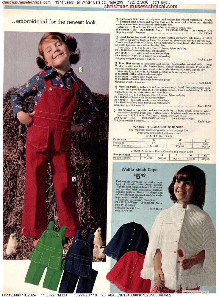 1974 Sears Fall Winter Catalog, Page 299