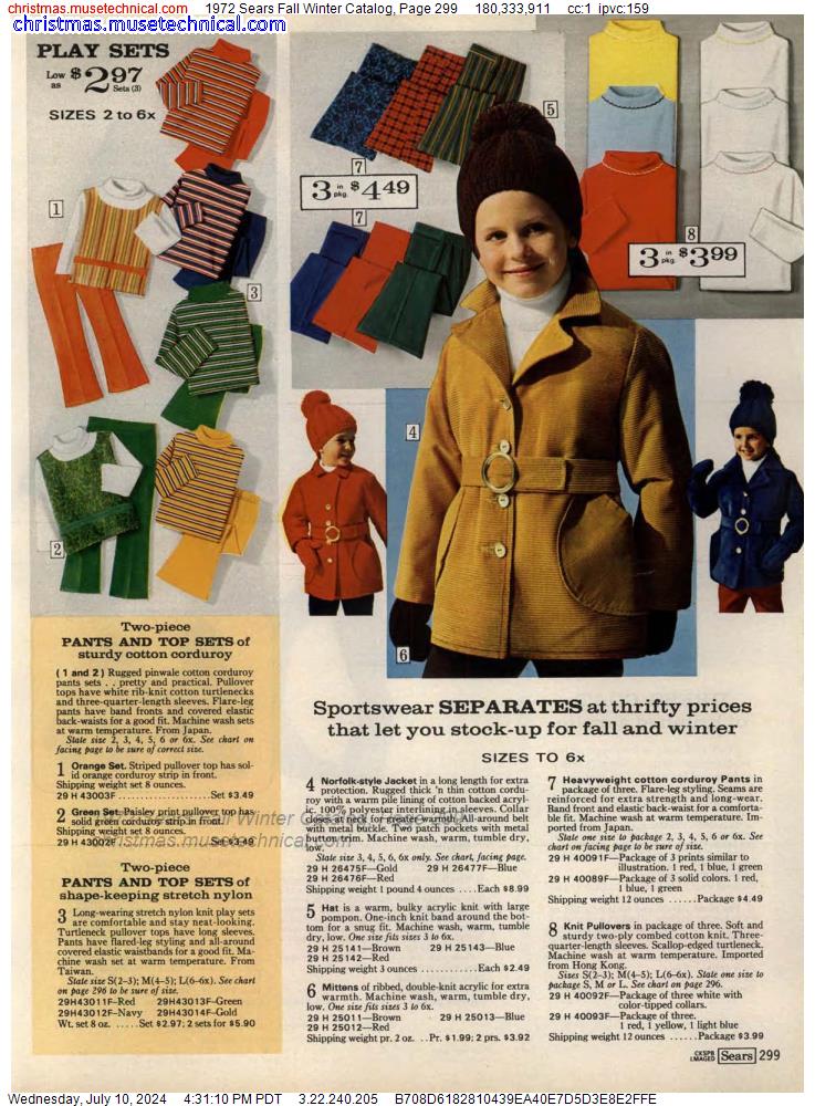 1972 Sears Fall Winter Catalog, Page 299
