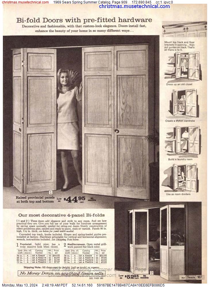1969 Sears Spring Summer Catalog, Page 909