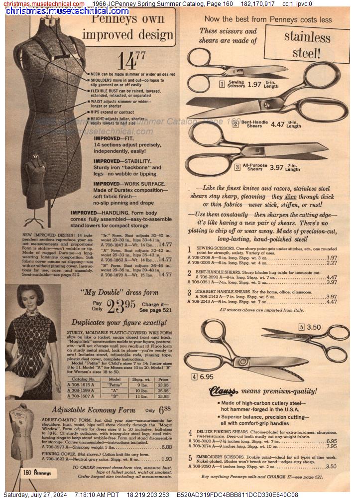 1966 JCPenney Spring Summer Catalog, Page 160