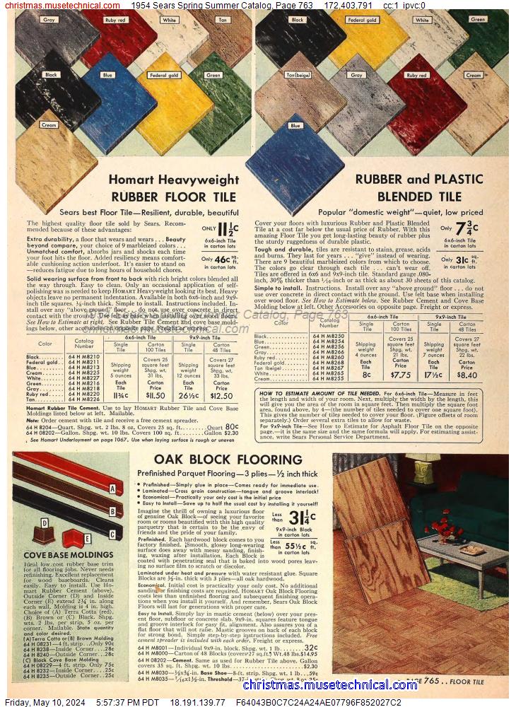 1954 Sears Spring Summer Catalog, Page 763