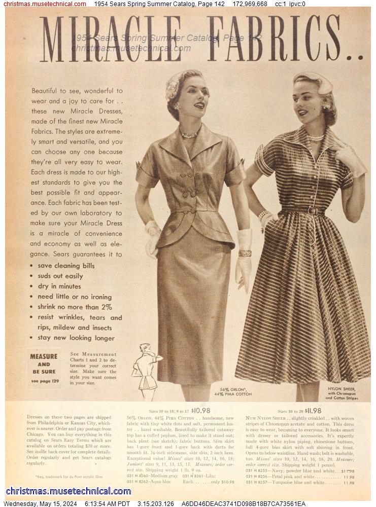 1954 Sears Spring Summer Catalog, Page 142