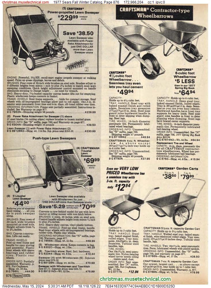 1977 Sears Fall Winter Catalog, Page 876