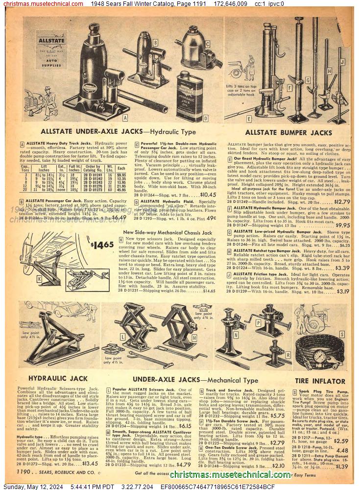 1948 Sears Fall Winter Catalog, Page 1191