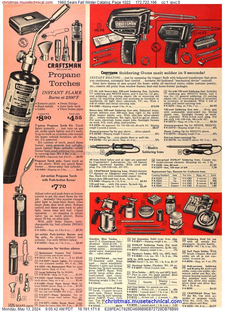 1960 Sears Fall Winter Catalog, Page 1022