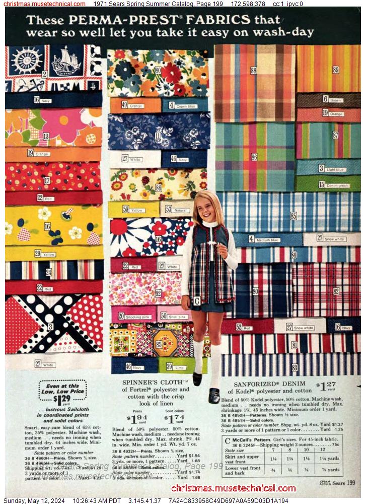 1971 Sears Spring Summer Catalog, Page 199