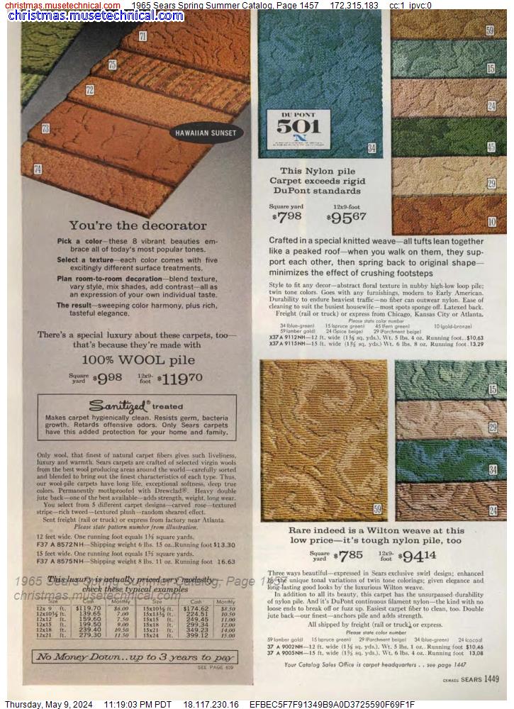 1965 Sears Spring Summer Catalog, Page 1457