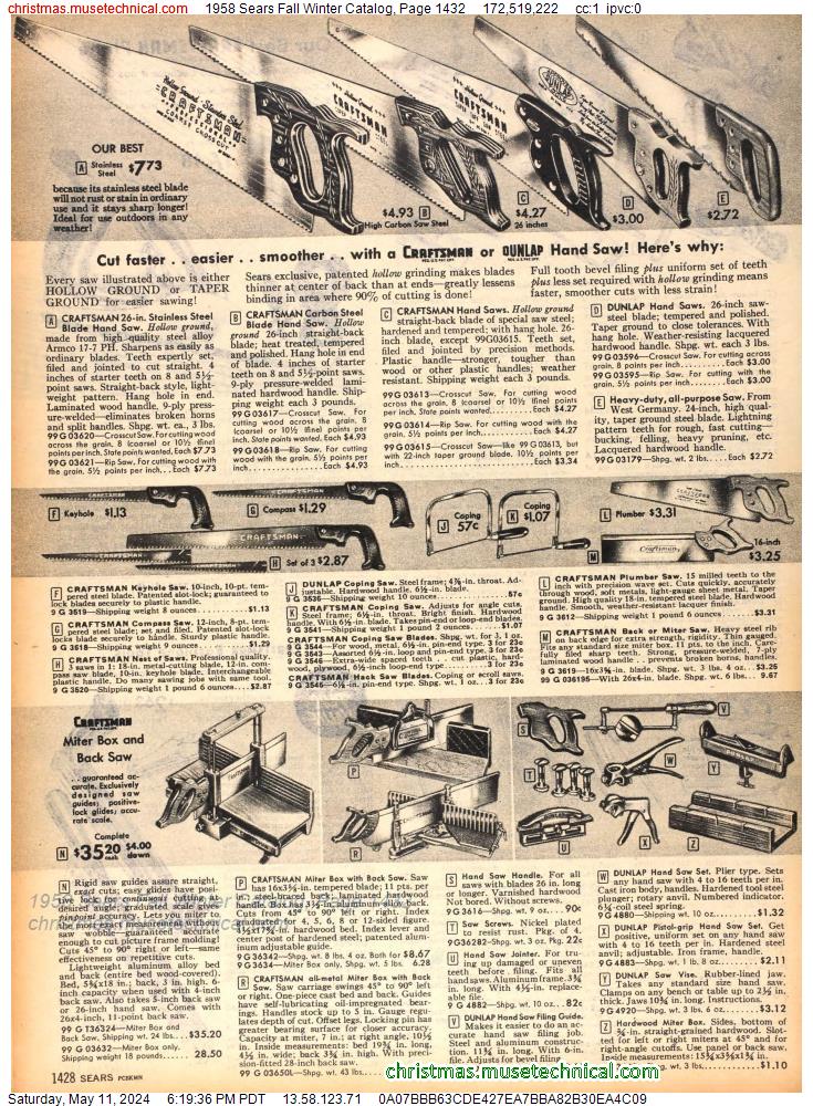1958 Sears Fall Winter Catalog, Page 1432