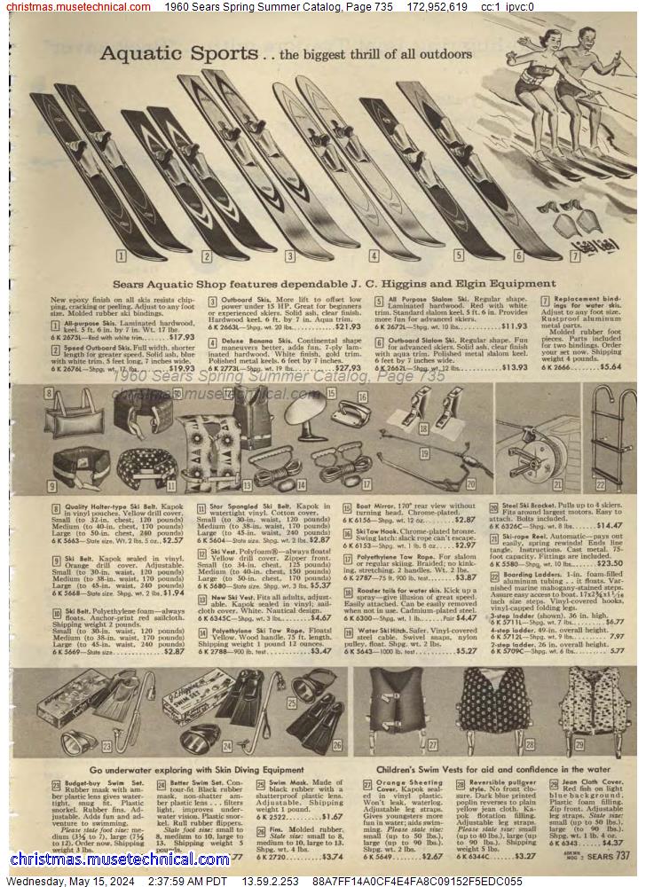 1960 Sears Spring Summer Catalog, Page 735