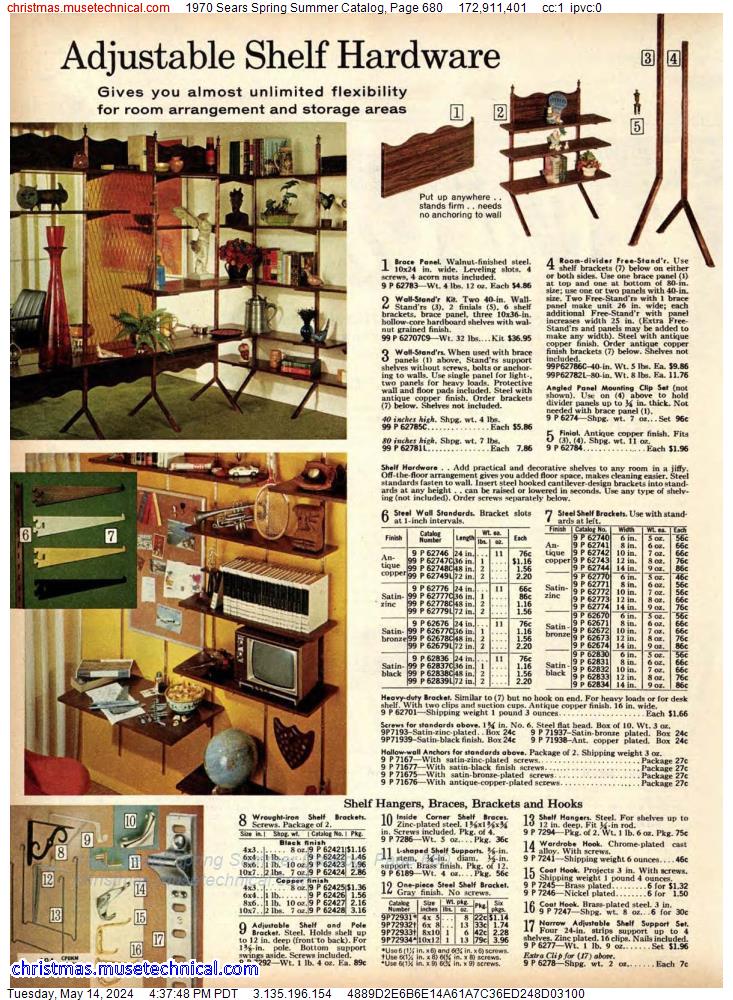 1970 Sears Spring Summer Catalog, Page 680