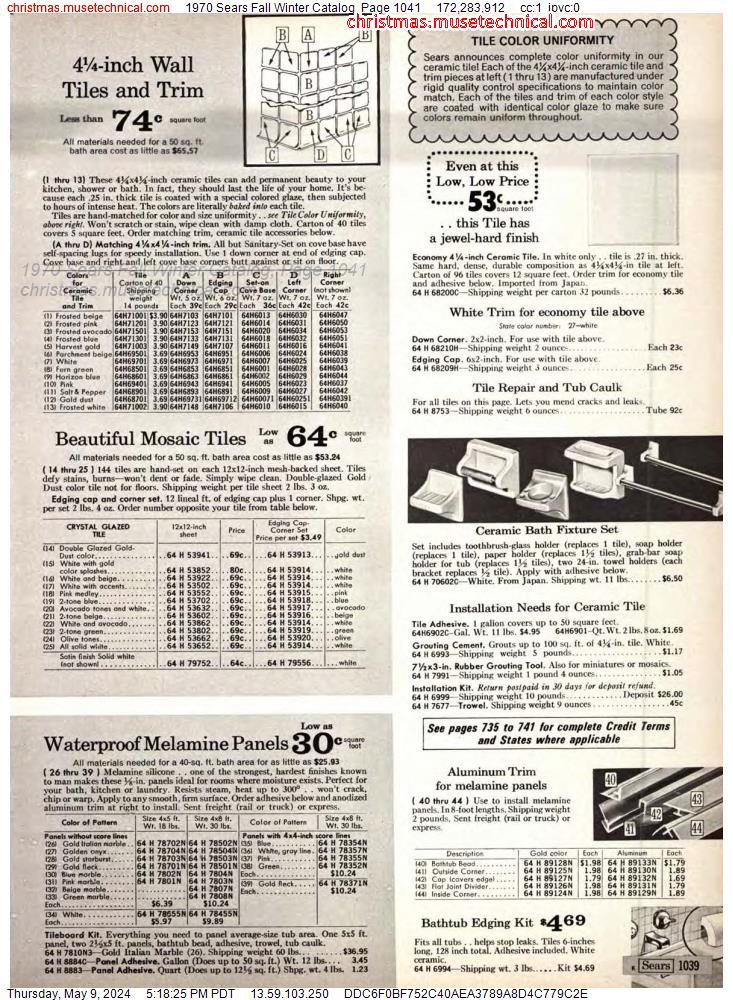 1970 Sears Fall Winter Catalog, Page 1041