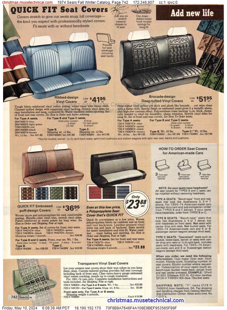 1974 Sears Fall Winter Catalog, Page 742