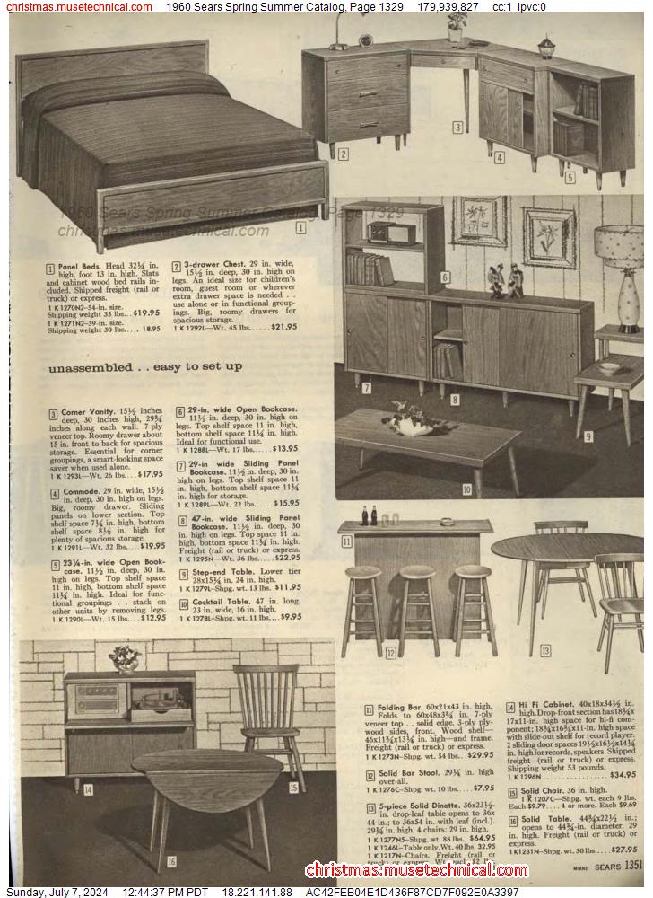 1960 Sears Spring Summer Catalog, Page 1329