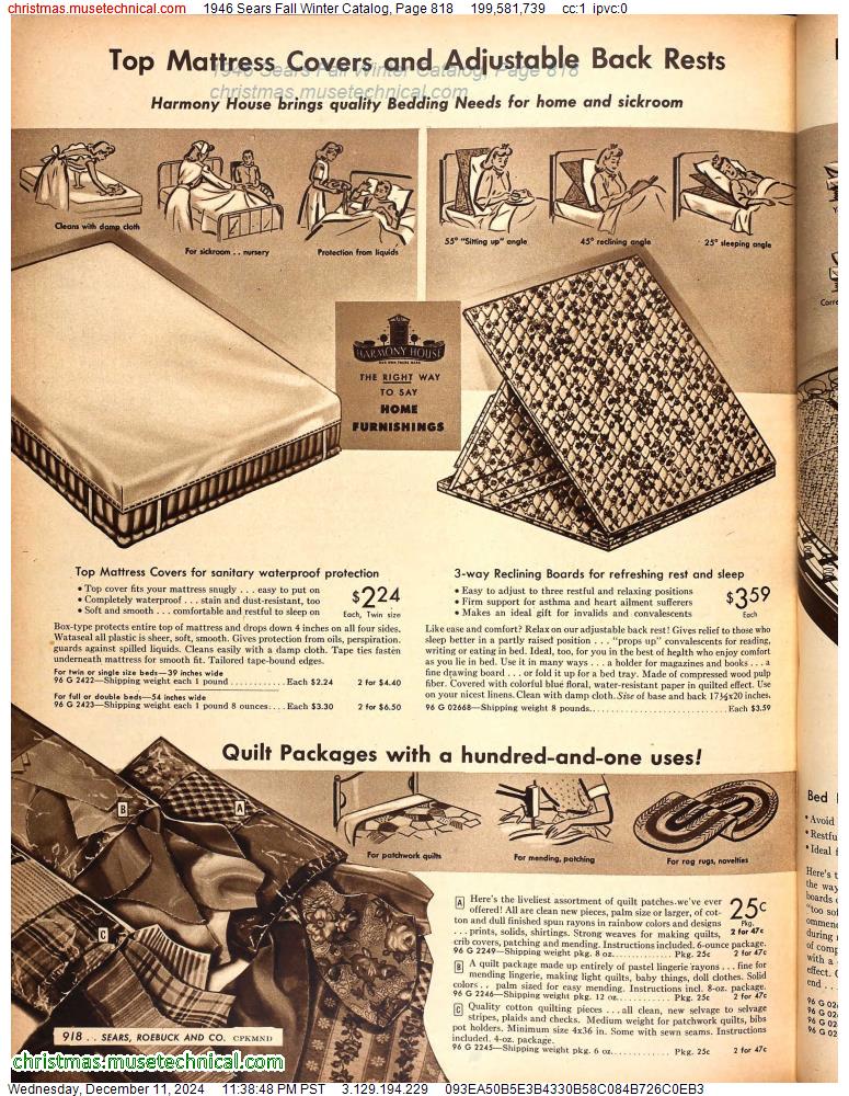 1946 Sears Fall Winter Catalog, Page 818